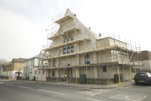 Beacon Church in Dover with scaffolding